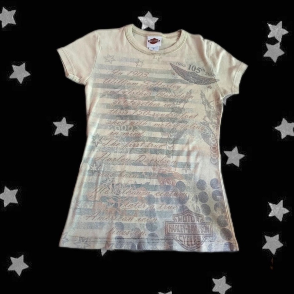 Y2k Harley Davidson fitted graphic tee